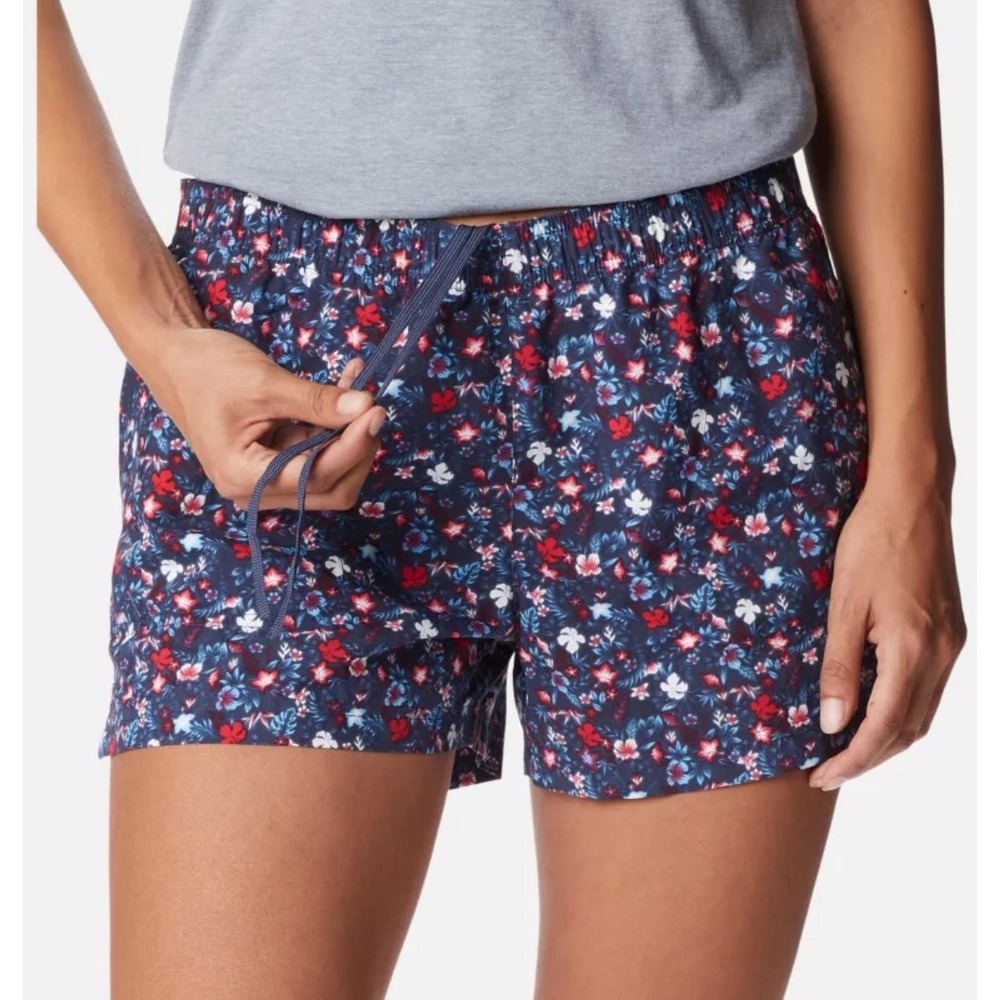 Columbia Women's M Sandy River II Navy Floral Print 3"inseam Outdoor Shorts